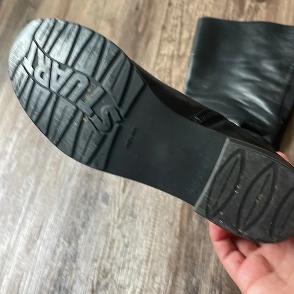 Over the knee black leather size 7.5 boots